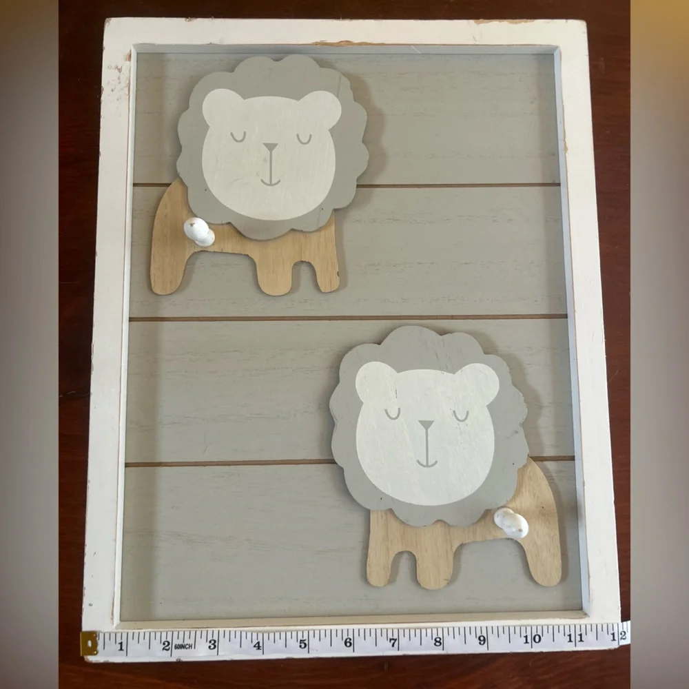 Sleepy Lion Wall Hook Nursery Wall Decor Hanging Multi Hook For Kids Bedroom